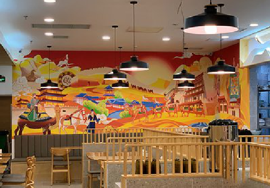 都江堰商业空间彩绘介绍。