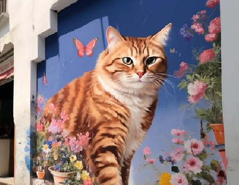 都江堰自己绘制有个性的手绘墙